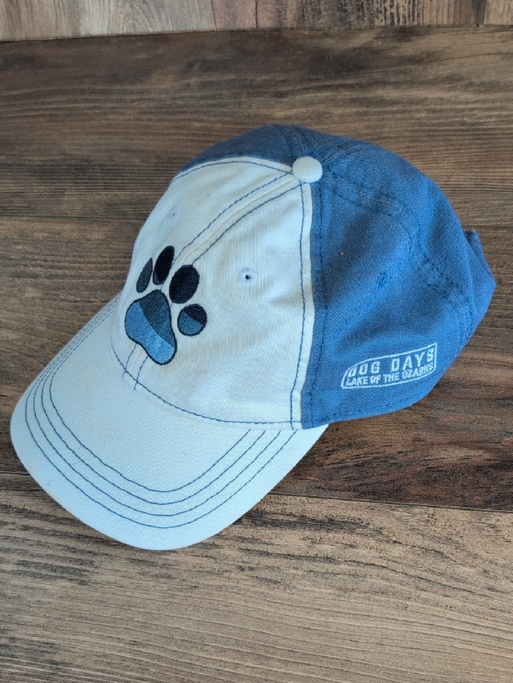 Camp David Dog Days Lake of the Ozarks Two-Tone Blue Paw Print Baseball Cap T132
